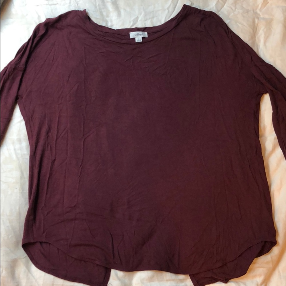 Open back, long sleeve shirt